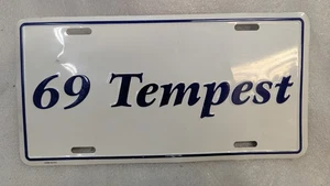 NEW BLEM REPO 1969 TEMPEST FRONT LICENSE PLATE PONTIAC COUPE CONVERTIBLE - Picture 1 of 5