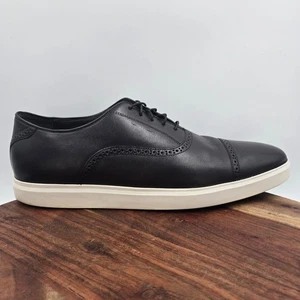 Johnston & Murphy Brody Schuh Herren 14M schwarz Leder Kappe Zehe Brogue Oxford Sneaker - Bild 1 von 12