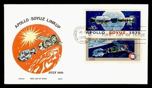 DR WHO 1975 FDC SPACE APOLLO SOYUZ JACKSON/SMITH CACHET PAIR M60652 - Picture 1 of 2