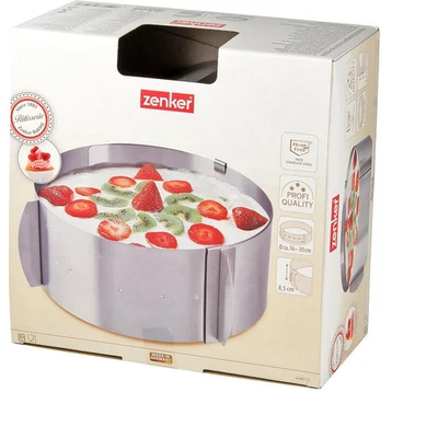 Zenker flexibler Tortenring PATISSERIE Ø 16 - Ø 30 cm verstellbar mit Zieh-Griff - Bild 1 von 3
