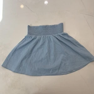 Crewcuts by J.Crew Girls Chambray Smocked Waist Skirt XL Blue Denim - Picture 1 of 5