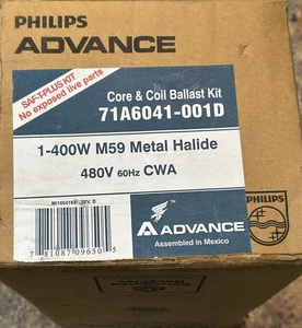 Philips Advance Core & Coil Balast Kit 71A6041-001D, 480V 60Hz, 1-400W M59 NUEVO - Imagen 1 de 6