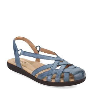 Women's Earth Origins, Nellie Sandal NELLIE-MBL01 Medium Blue 01 LEATHER - Picture 1 of 13