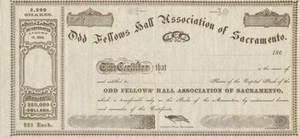 Odd Fellows of Sacramento California certificado de stock - Imagen 1 de 1