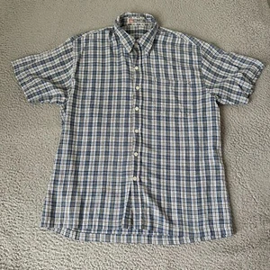 Vintage Structure Shirt Adult Medium White Blue Oxford Cotton Button Up Mens - Picture 1 of 13
