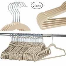 Non-slip Velvet Suit Hangers Coats Jackets Pants Dress Clothes Hanger Wood Rack