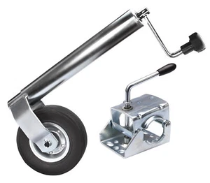 Anhängerstützrad Bugrad Trailer Stützlast 300kg Ø 60 mm Stützrad + Klemmschelle - Bild 1 von 2