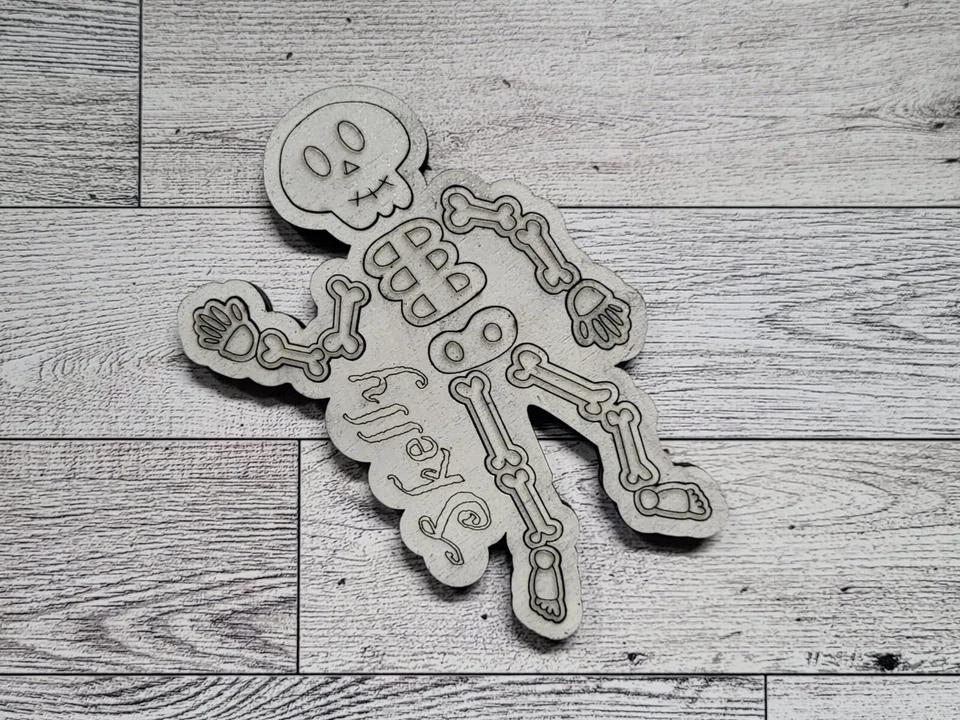 11 Piece Kids Halloween Spooky Skeleton Simple Wooden Puzzle - Image 1 of 2