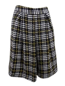 Maison Jules Women's Plaid Pleated A-Line Skirt (4, Black Combo) - Picture 1 of 3