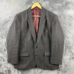 Chaqueta de tweed de lana Samuel Windsor 46" para hombre ventana patrón cuadrado gris - Imagen 1 de 21