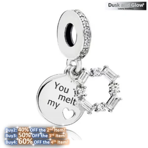 Silver Melt my Heart Charm for Bracelet Women Ladies Girls Jewellery Gift UK NEW - Picture 1 of 3
