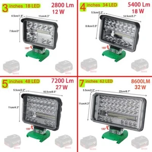 LED Work Lights Flashlights Electric Torch Spotlight For Bosch 14.4V 18V Li-ion - Picture 1 of 13