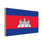 Holzschild Holzbild 30x40 cm Kambodscha Fahne Flagge Geschenk Deko