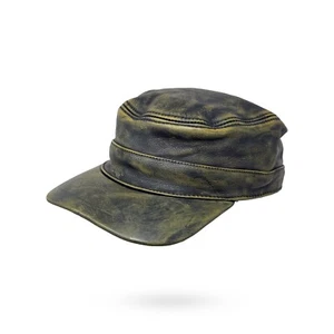 Ledercap Basecap Rindsleder Schildmütze Mützen Cap Unisex  Grey/Green Leder - Bild 1 von 4