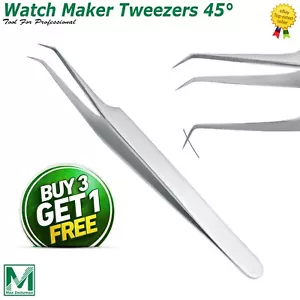 Eyelash Extension Curved Type Tweezers with Fine Tips - Watch Maker Tweezers - Picture 1 of 5