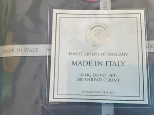 Tessitura Toscana Telerie~KING Duvet Set~100% Cotton PERCALE~Italy~NWT~500 TC~ - Picture 1 of 4