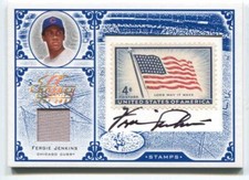 2005 LEAF CENTURY STAMP USA FLAG AUTO RELIC #28 FERGIE JENKINS CUBS 8/37