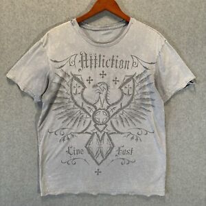 Affliction Live Fast T- Shirt AOP Tribal Graphic Tee Distressed Mens Size Medium