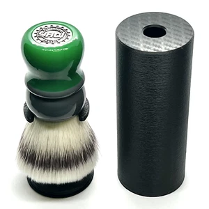 Yaqi 26mm Mocha-Matcha Synthetic Shaving Brush R240871 with Travel Case/Stand - Picture 1 of 5