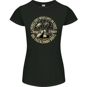 Dog Tags Army Veteran Military Marines Soldier Womens Petite Cut T-Shirt - Picture 1 of 52
