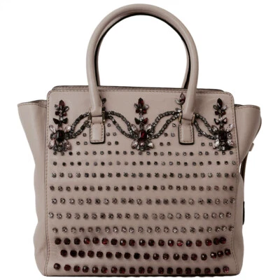 Bolso de Mano Valentino Stone Jewel 2 Vías Cuero Rosa Bolso de Mano Mujer Estrás Grande Foto 1 de 4