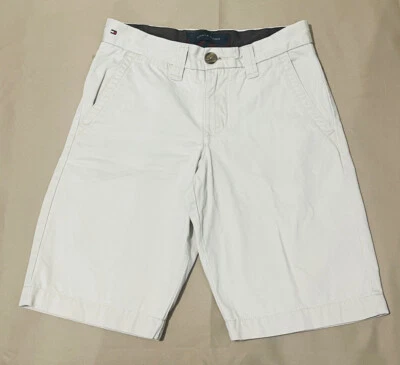 Tommy Hilfiger Khaki Chinos Shorts Youth Boys Size 12 Ivory Pockets 100% Cotton - Image 1 of 4