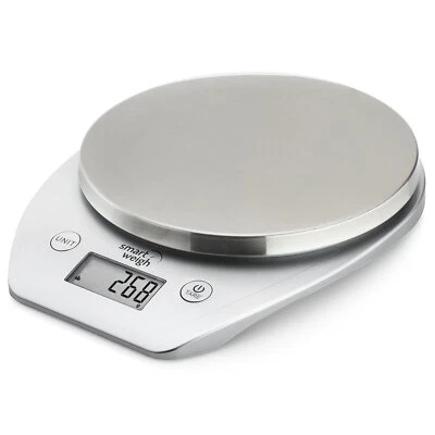 Smart Weigh Electronic Kitchen Scale PLS500-SIL Stainless Steel Pan Easy Clean - Image 1 of 4