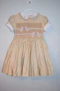 New Spring Summer White Bows Smocked Girl Dress 2T - Picture 1 of 2