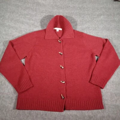 Suéter Debbie Morgan Mujer Extra Grande Rojo Cuello Cárdigan Botón Delantero Foto 1 de 4