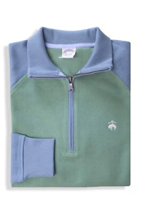 Brooks Brothers Herren grün blau zweifarbig Baumwolle 1/2 Reißverschluss Pullover, Medium M 8276-4 - Bild 1 von 2