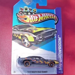METALLIC BLACK & FLAME '71 Plymouth CERCHI IN BRONZO Road Runner HW Showroom SIGILLATO! - Foto 1 di 2