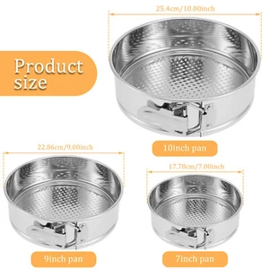 3Pcs Round Cake Pan Stainless Steel Springform Pan Set Nonstick Heat guAOR - Picture 1 of 12