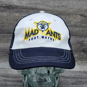 Gorra Fort Wayne Mad Ants con correa trasera blanca azul malla promoción BWM baloncesto - Imagen 1 de 9