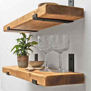 Chunky Reclaimed Rustic Industrial Wooden Scaffold Board Shelves