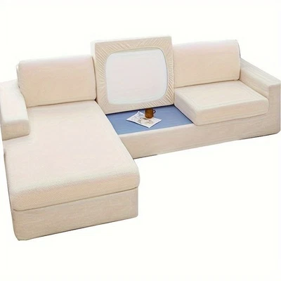 L-shaped sofa cushion cover, elastic washable sofa furniture protective cover - Image 1 of 4