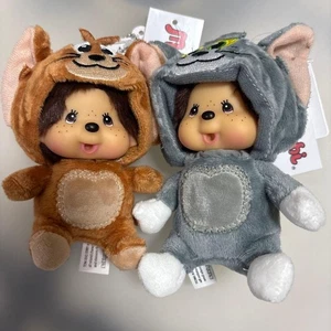 Monchhichi Tom und Jerry Kostüm Set 2 Puppen Plüsch Zusammenarbeit NEU aus Japan - Bild 1 von 2