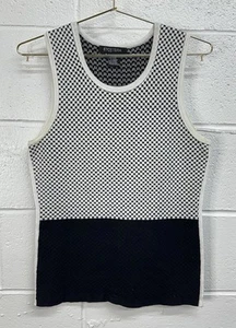 ETCETERA Women’s Sleeveless Sweater Vest / Black & White / Women’s Small - Picture 1 of 4