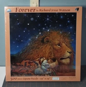 Forever 500-teiliges Puzzle Löwe und Lamm von Richard Jesse Watson neu versiegelt - Bild 1 von 3