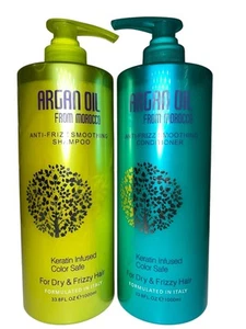 Keratin Argan Oil Shampoo & Conditioner Duo 33.8oz Anti-Frizz Smoothing Duo - Picture 1 of 2