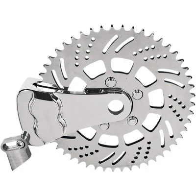 Hawg Halters Inc Sprocket 4-Piston Rear Left Brake Caliper Kit-Chrome-RKSBLCC351 - Image 1 of 2