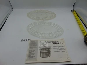Hamilton Beach Digital Steamer Model 37530Z Tray Inserts Egg Trays Lot of 2 Book - Foto 1 di 3
