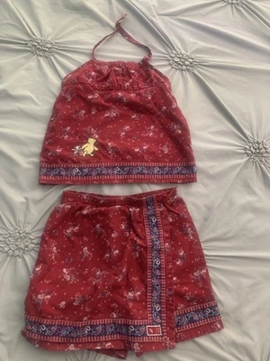 复古刺绣迪士尼商店小熊和小猪短裙和上衣套装 尺寸 7/8 — 第 1/4 张图片