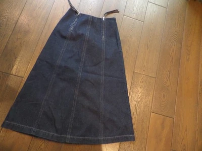 NUEVO CON ETIQUETAS Último WHISTLES Madri Western Midi Falda Azul Oscuro, Talla 4, Venta al por menor $279 Foto 1 de 4