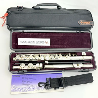 YAMAHA YFL-221 Student Flute Nickel Silver Plated Used w/ Hard Case + Bag #B0033 - Image 1 of 4