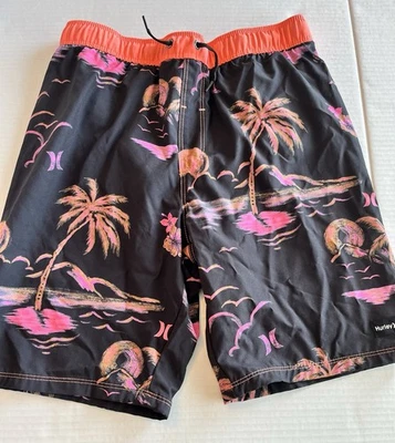 Bañador Hurley Board Shorts Niños 14/16 Tropical Bolsillo Trasero Cordón UPF50 Foto 1 de 4