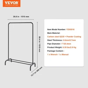 Heavy Duty Clothing Garment Rack with Hanging Rod and Storage Shelves for - Picture 1 of 8
