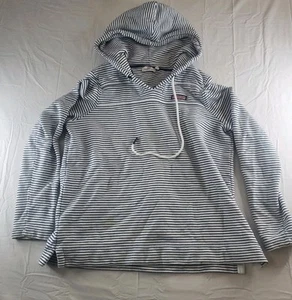 Vineyard Vines Hoodie Women's Size Large Blue White Striped Drawstring Nautical  - Picture 1 of 14