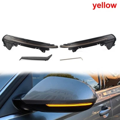 LED Turn Signal Light Dynamic Rearview Mirror Indicator Lamp For Audi A6 Yellow - Image 1 of 4