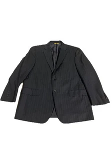 Abrigo deportivo Hickey Freeman para hombre hecho en EE. UU. gris a rayas 44 R - Imagen 1 de 12