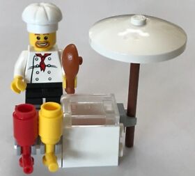 Lego CITY 8398 BBQ STAND Kechup Mustard *NO BOX - NEW PIECES*